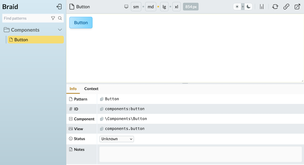 A simple button component in Braid